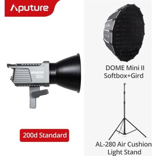 Aputure Amaran 100D 200D LED Video 130W CRI95+ TLCI96+ 39,500 lux@1m Bluetooth App Control 8 Lighting Effects DC/AC Power Supply