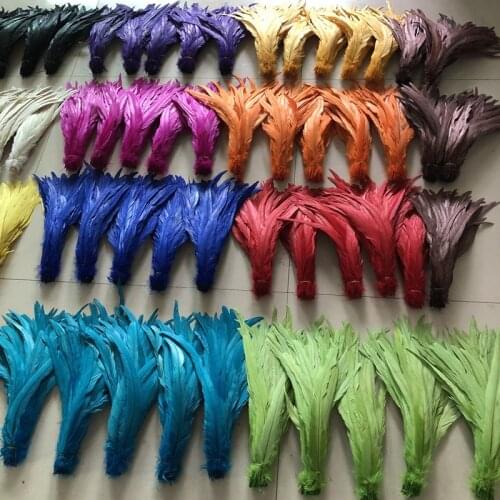 Free Shipping colorful Rooster tail feather 500pcs/lot Dark/deep Green chicken feather coque feather for decoration 20-25cm