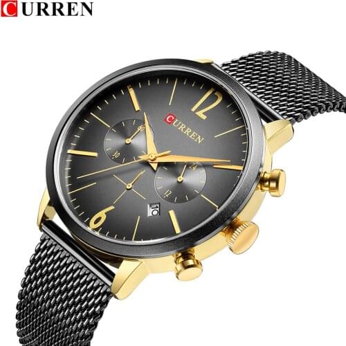 CURREN Luxury Brand Men Sport Watches Mens Digital Quartz Clock Stainless Steel Waterproof Wrist Watch relogio masculino