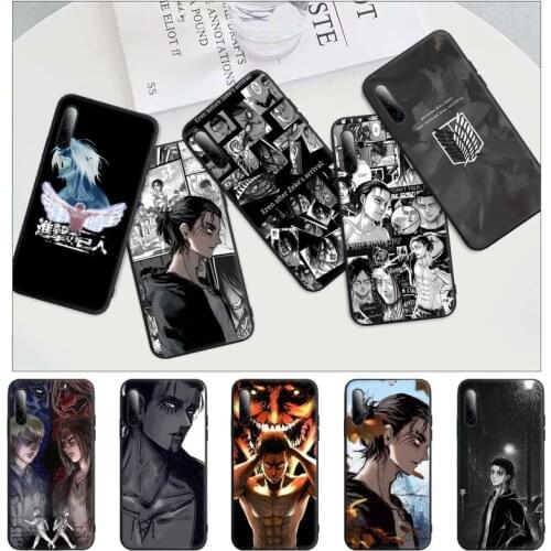 Attack On Titan Eren Jaeger Black Mobile Phone Cover For Huawei Y6 Y7 Y9 Prime 2019 Y9s Mate 10 20 40 Pro Lite Nova 5t Case