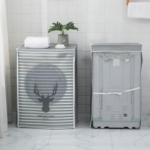 Washing Machine Sunproof Cover Dust Clean Waterproof Case Cover Cute Cartoon Dryer Cover For Washing Machine Household Supplies