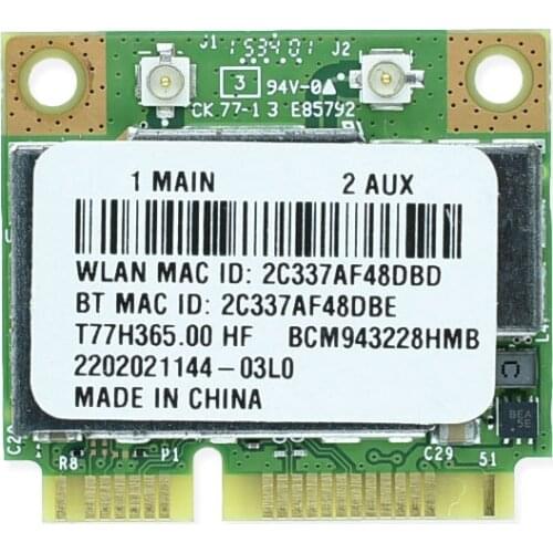 Dual Band Broadcom BCM943228HMB 802.11a/b/g/n 300Mbps Wifi Wireless Bluetooth 4.0 Half MINI pci-e Card Notebook Wlan 2.4Ghz 5Ghz