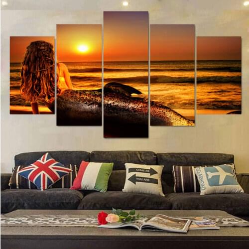 Mermaid Pattern HD Print Canvas Painting Wall Art Picture for Living Room Home Decor