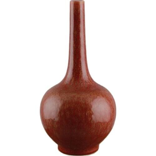 Chinese old government porcelain kiln porcelain Red Glazed Porcelain Vase