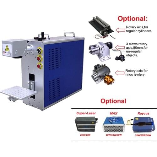 Mini All In One Fiber Laser Nameplate Marking Machine Super-laser Max Raycus Fiber Laser Metal Laser Engraver Engraving Machine