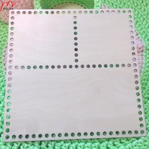 Set of2pcs Square wooden bottom with partitions 30cm/11.8in for crochet basket Wooden bottom for knitting