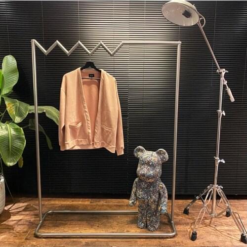 Clothing store display rack Nakajima floor-standing mobile clothes hanger womens clothing store shelf display creative wavy sil