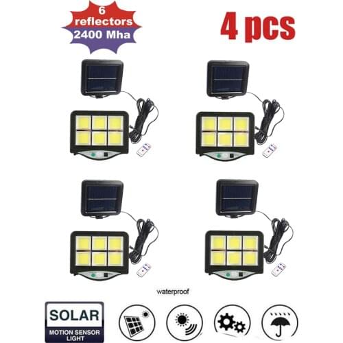 4pcs seperable 120LEDs 3 modes PIR motion sensor solar wall light garden solar energy lamp smart on at night outdoor street wall