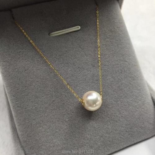 One pcs freshwater pearl white near round 7-8mm necklace 18inch FPPJ wholesale beads nature