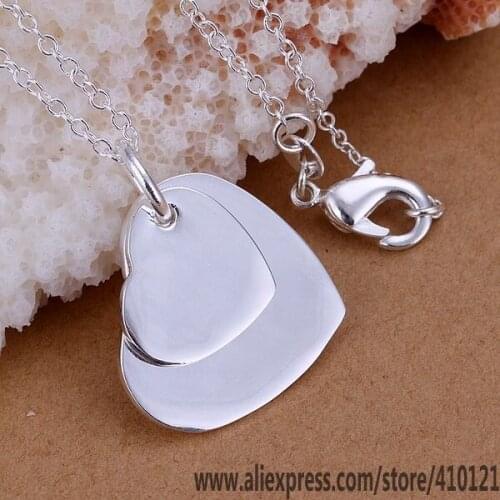 P084_2 Lucky Charm Silver Color Pendants For Women Jewelry Necklace Girl Lady Accessories Fashion Pendant Dual Pingxin /fk