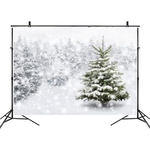 Landscape Backdrop Forest in Winter Snow Scenery Party Photography Background Holiday Celebration Photo Booth Studio Decor