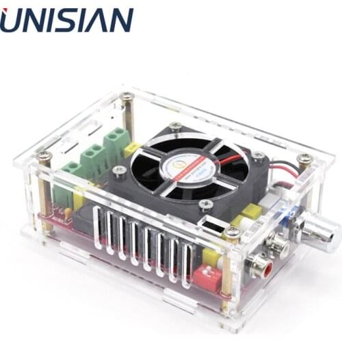 UNISIAN TDA7498 Class-D High power Digital amplifier board 2.0 channel 2x100w audio amplifiers with Acrylic shell box optional