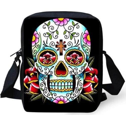 Women Casual Cross-body Bag For Ladies 3D Skull Prints Woman Messenger Bags For Girls Female Handbag Bolsa Feminina