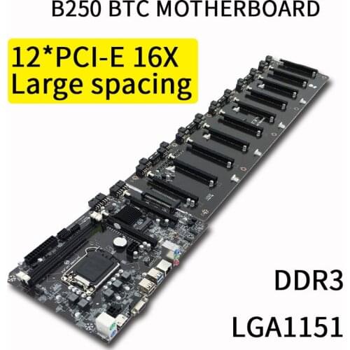 12GPU 12PCI-E X16 line plug BTC-B250 BTC PRO professional mining board DDR3 B250 LGA1151 (TB250- BTC PRO H81S2 H81 H61 H81A)