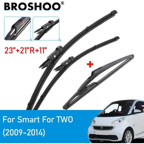 BROSHOO Car Windshield Wiper Front & Rear Wiper Blades Set For Smart fortwo W451 23"+21"R+11" 2009 2010 2011 2012 2013 2014