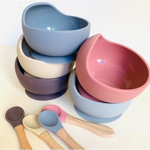 Silicone Baby Feeding Set Waterproof Non-Slip Learning Dishes Suction Feedings Silicone Bowl Tableware Baby Products Baby Plate