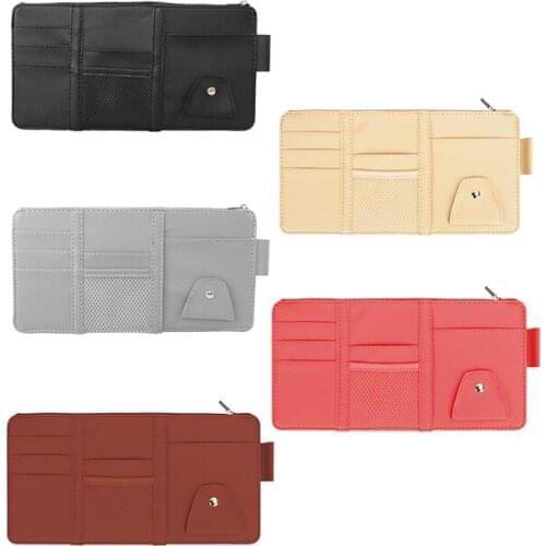 Car sun visor Car storage bag sun visor card clip multi-function drivers license bill card bag cover glasses clip