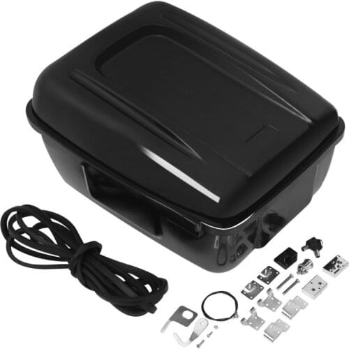 Motorcycle Police Back Seat Bags Trunk Saddlebag Tour Pack Keys For Harley Electra Glide FLHP FLHTP Unpainted Black