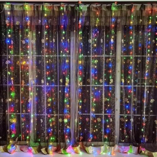Remote Led Curtain Lights 3x3M Led Fairy String Lights Curtain Garland USB Festoon Christmas Decoration for Home New Year Lamp