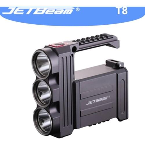 JETBeam T8 LED Flashlight CREE 3-XPL LED max. 3500 lumens beam distance 800 meters camping torch waterproof searching light