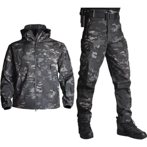 TAD Tactical Jacket Men Soft Shell Jackets Army Waterproof Thermal Hunting Clothes Suit Camouflage Shark Skin Military Coats
