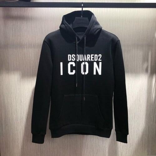 Dsquared2 Italy Men Brand Hoodie Sweatshirt DSQ2 Print ICON 2021 Winter Sweatshirt Mens Hip Hop Hooded Hoodie Streetwear M-3XL