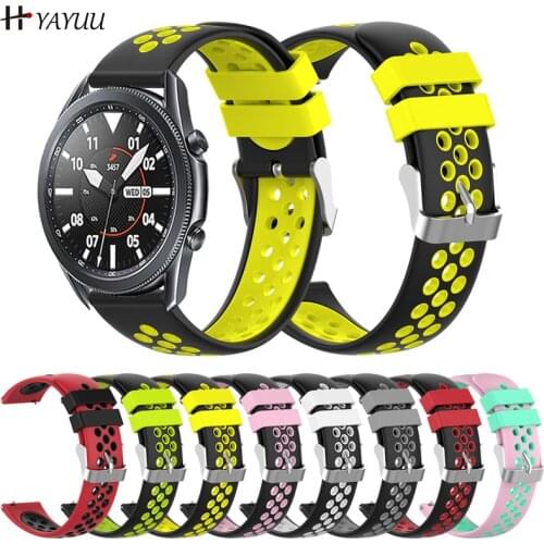 YAYUU Silicone 20mm 22mm Replacement Breathable Band For Samsung Galaxy Watch 3 41mm 45mm Strap for Gear S3 Frontier Watch Bands