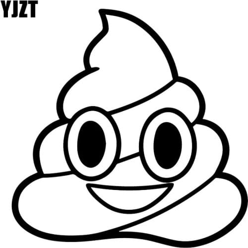 YJZT 16.5X16.8CM Poo Cute Funny Window Vinyl Decal Cartoon Car Sticker Accessories C25-0960