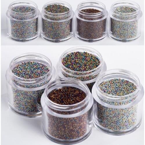 0.8mm 15Gram 3D Double-sided Glitter AB Bead Rhinestones for Nails Crystal Beads Glass Caviar Tiny Micro Beads Decoration Studs