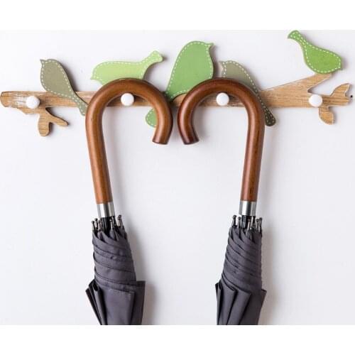1PC Bird Solid Wood Clothes Hooks Coat Hanger Key Wall Holder Home Decoration Accessories