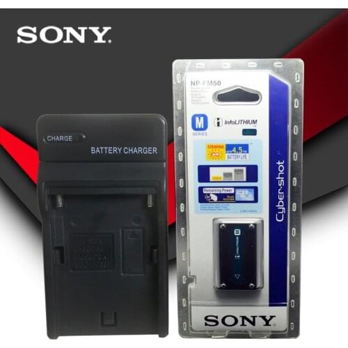 1pc/lot Sony Original NP-FM50 NP FM50 NPFM50 Batteries NP-FM51 NP-QM50 NP-FM30 NP-FM55H A100 A100K TRV408 PC105 PC101 + charger