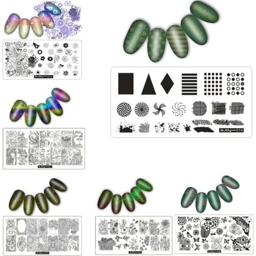 10pc/set 12.5*6.5cm Rectangle 2joy Series Nail Stamping Plates Flowers Image 3D DIY Pattern Plate DIY Nail Stamping Template