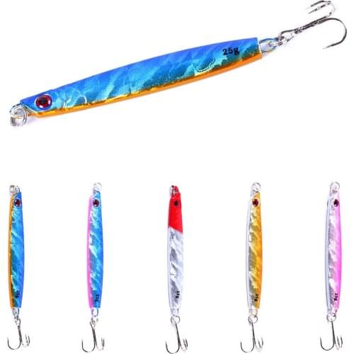 5pcs Metal Jig Fishing Lure 8cm 25g Hard Bait Bass Pike Carp Fishing Bait Tackle Trout Jigging Lure Saltwater Lures