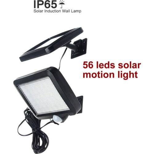 56 leds solar light split mounting pIR motion senser led indoor outdoor lamp waterproof ip65 for street garden patio home camps