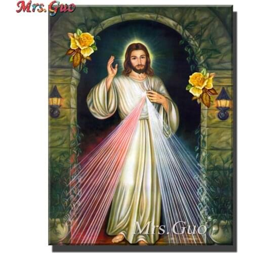 5d Diy Mosaic Diamond Art Jesus Portrait Diamond painting Full Square Round Drill Diamond Embroidery Religions Icon Home Decor