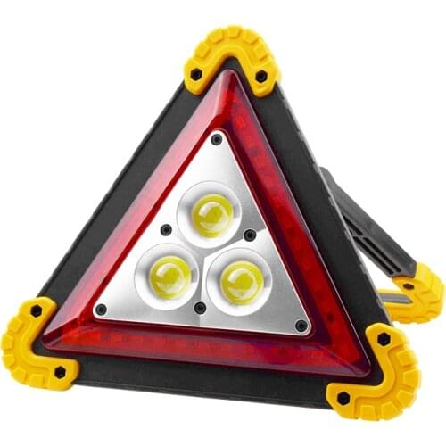 Car LED Work Light Road Safety Emergency Breakdown Alarm Lamp Portable Flashing Light on Hand Triangle Warning Sign Triangle