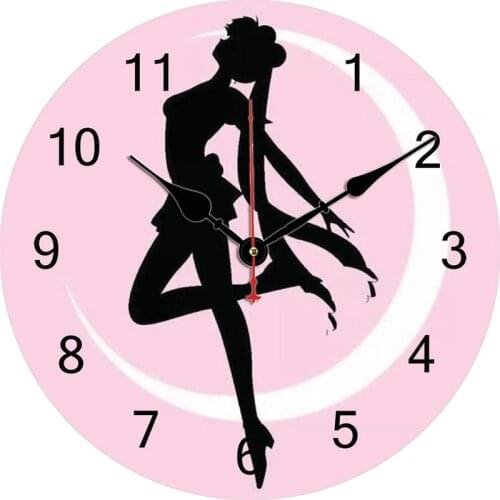 Silent Wall Clock Ballet Girl Princess Pink Wall Clock Baby Girl Dancing Wall Clock Modern Decorative Wall Watches Retro Motorcy
