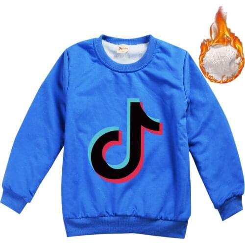 TIK TOK Clothes Kids Fur Warm Sweatershirt Toddler Girls Winter Clothes Boys Velvet Sweater Childrens Blouse Tops