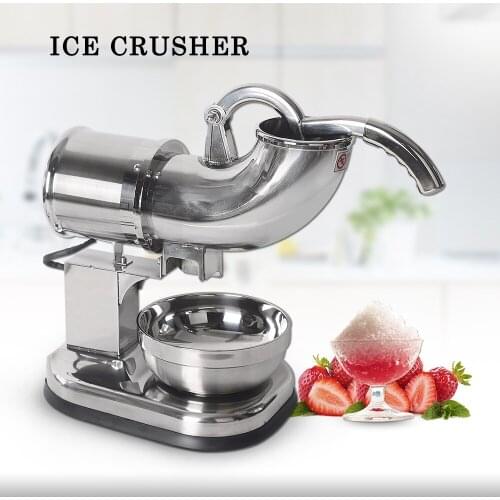 Electric Dual Blades Ice Crusher Shaver Snow Cone Maker Machine Silver 440lbs/hr for Home and Commercial Use