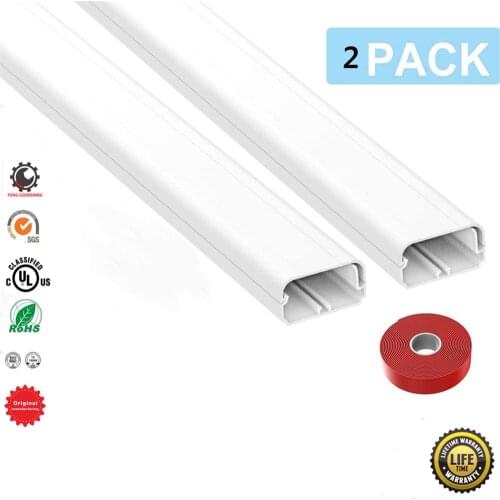 TV Cord Cover Concealer,Long Cable Raceway Channel, Paintable TV Wire Hider for Wall Mounted TV W1.38 in X H0.78in