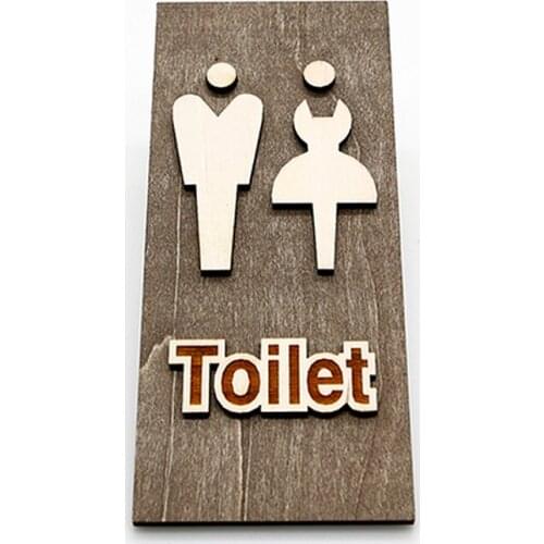Chinese Style Solid Wood Door Plates Retro Doorplate Sticker Men Women Toilet Sign Wooden Signage House WC Reminder Plate