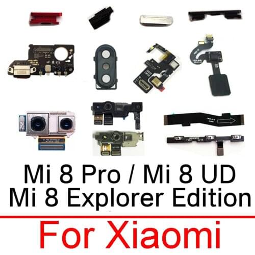 Power Volume Button Camera lens For Xiaomi Mi 8 Explorer Edition 8 Pro UD Screen Fingerprint Edition Light Mainboard Flex Cable