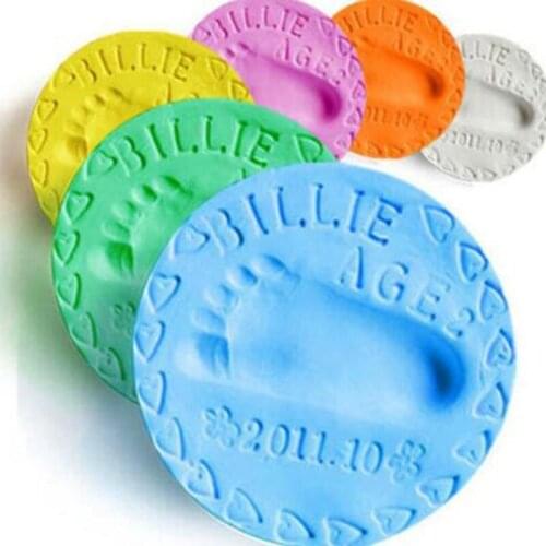 DIY Soft Clay Baby Handprint Crafts Footprint Imprint Clay Air Drying Kit Casting Parent-child Hand Ink Pad Fingerprint Gifts