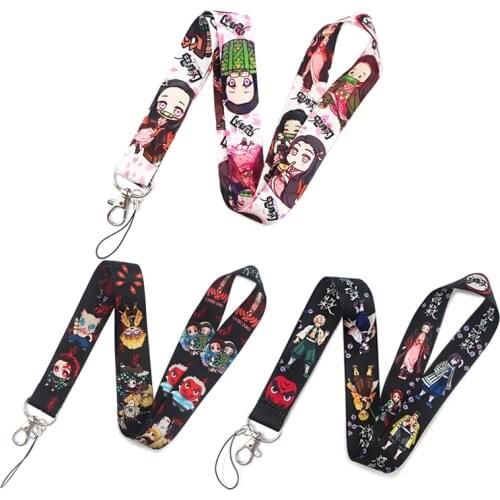 ZF804 1pcs High Quality Cartoon Style Anime Lovers Key Chain Lanyard Neck Strap For USB Badge Holder DIY Hang Rope