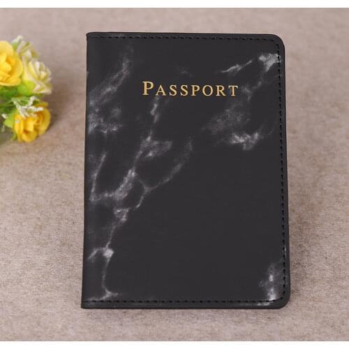 Fashion Women Men Passport Cover Pu Leather Marble Style Travel ID Credit Card Passport Holder Packet Wallet Purse Bags Pouch