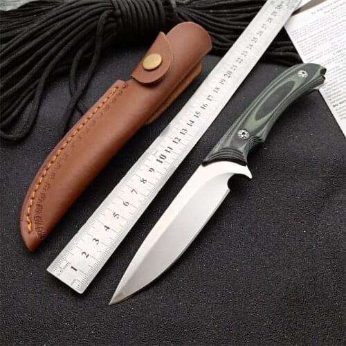 Outdoor camping high hardness D2 steel portable straight knife Free shipping Antiskid handle self defense EDC tool