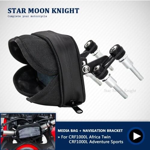 For Honda CRF1000L Africa Twin Adventure Sports Handlebar Phone Stand Holder Mobile GPS Waterproof Media Bag Navigation Bracket