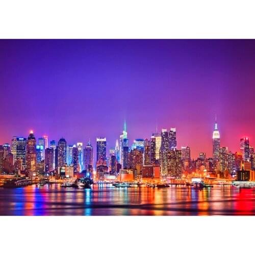 Full Round Drill 5D DIY Diamond Painting "night seaside city" 3D Embroidery Cross Stitch Mosaic Rhinestone Decor Gift