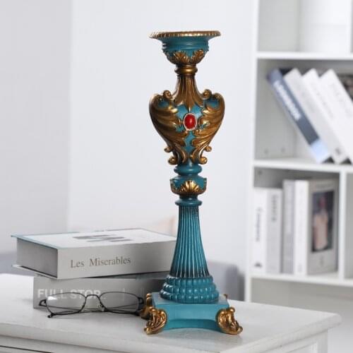 Light luxury resin Candlestick decoration American classic home model room table Candlestick decoration set