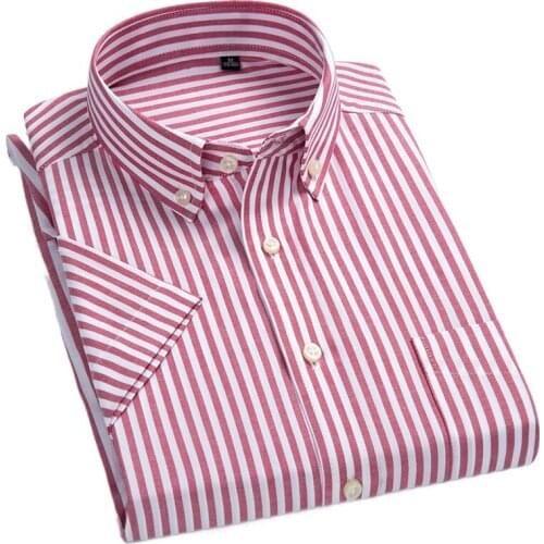 Mens striped shirt summer short sleeves slim body casual casual with mens plaid design shirt teenagers boys